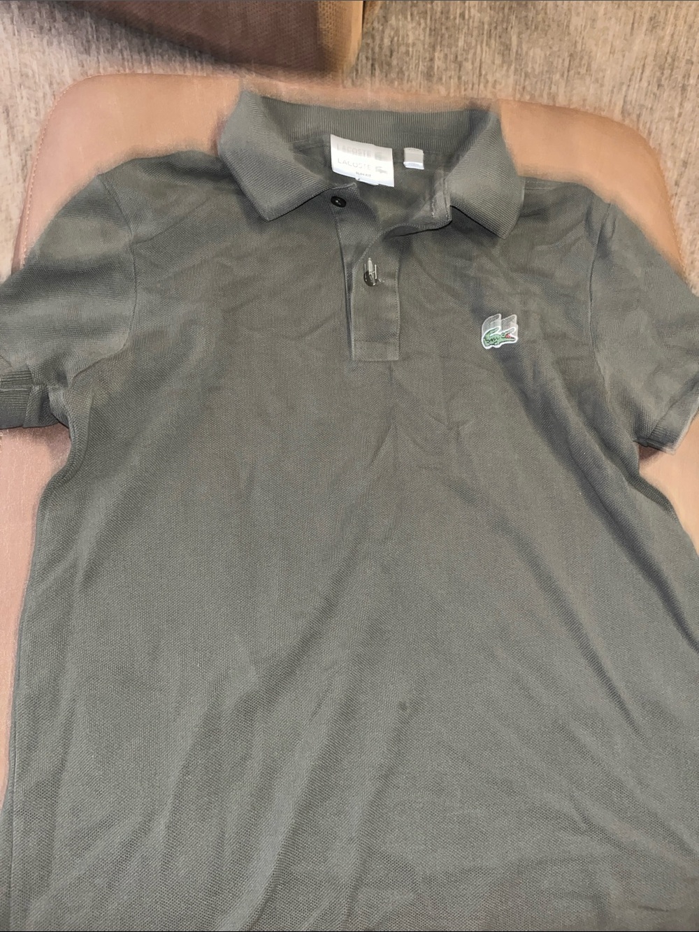 Lacoste Men’s Olive Green Pique Polo with Crocodile Logo